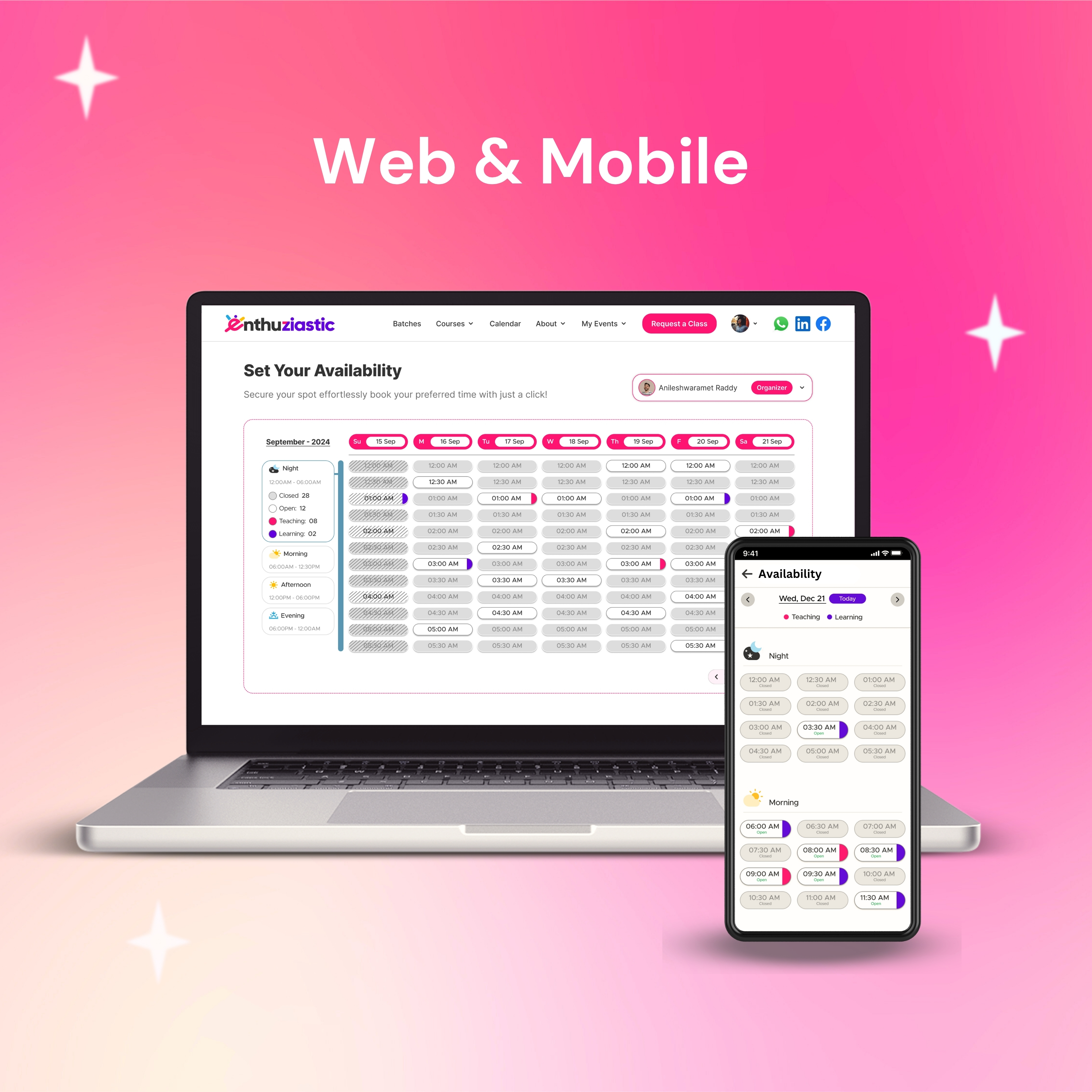 Availability UI mockup