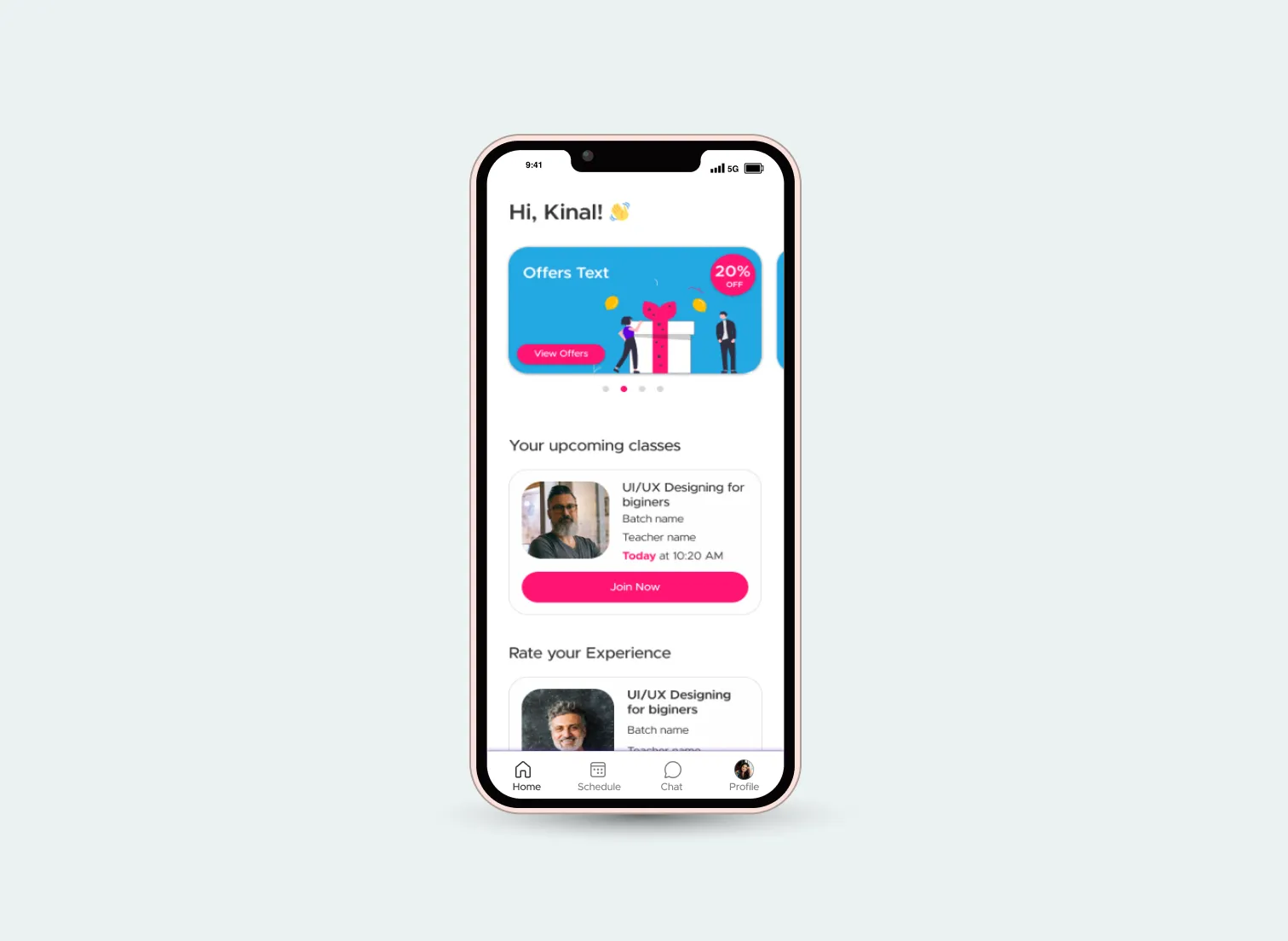 Home screen(Mobile) UI final design mockup
